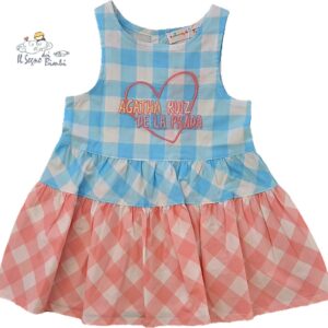 VESTITO SCACCHI ROSA E CELESTE AGATHA RUIZ DE LA PRADA