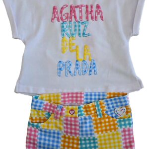 COMPLETO T-SHIRT E PANTALONCINO SCACCHETTI MULTICOLOR AGATHA RUIZ DE LA PRADA