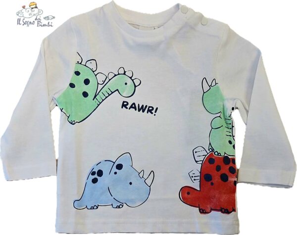 T-SHIRT MANICA LUNGA COTONE DINOSAURI IDO