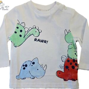 T-SHIRT MANICA LUNGA COTONE DINOSAURI IDO