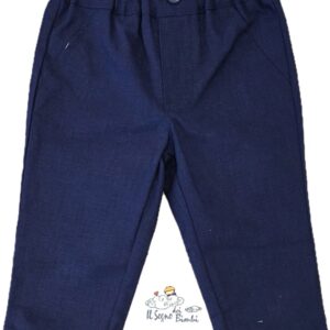 PANTALONE BLU LINO E COTONE IDO