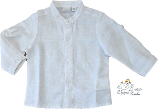CAMICIA LINO BIANCA COREANA IDO