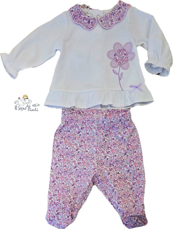 TUTINA 2 PEZZI COTONE FIORELLINI IDO