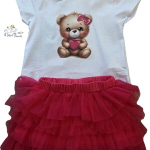 COMPLETTO T-SHIRT E GONNA TULLE IDO