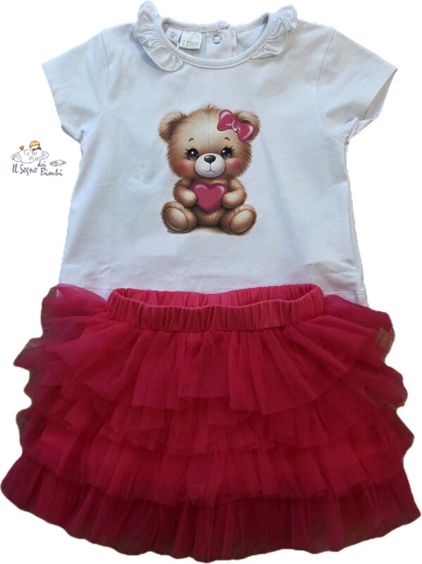 COMPLETTO T-SHIRT E GONNA TULLE IDO