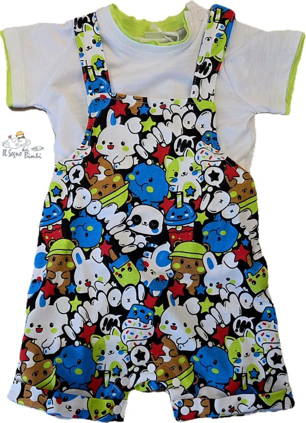 COMPLETO SALOPETTE E T-SHIRT COTONE IDO