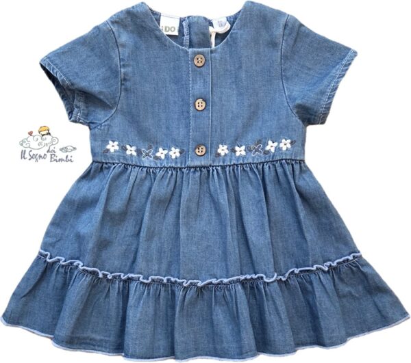 VESTITO JEANS CON RICAMO FIORELLINI IDO