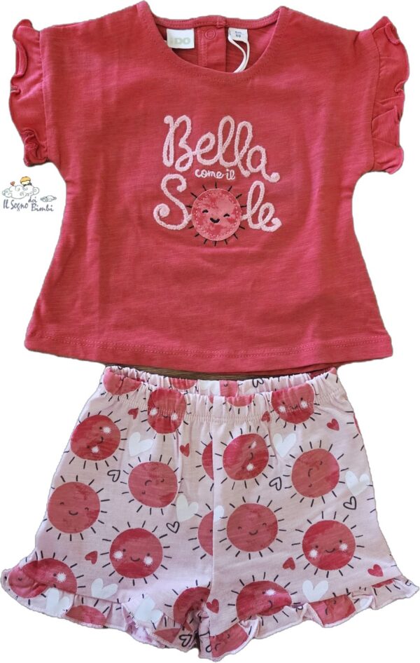 COMPLETO COTONE T-SHIRT E SHORT "BELLA COME IL SOLE"