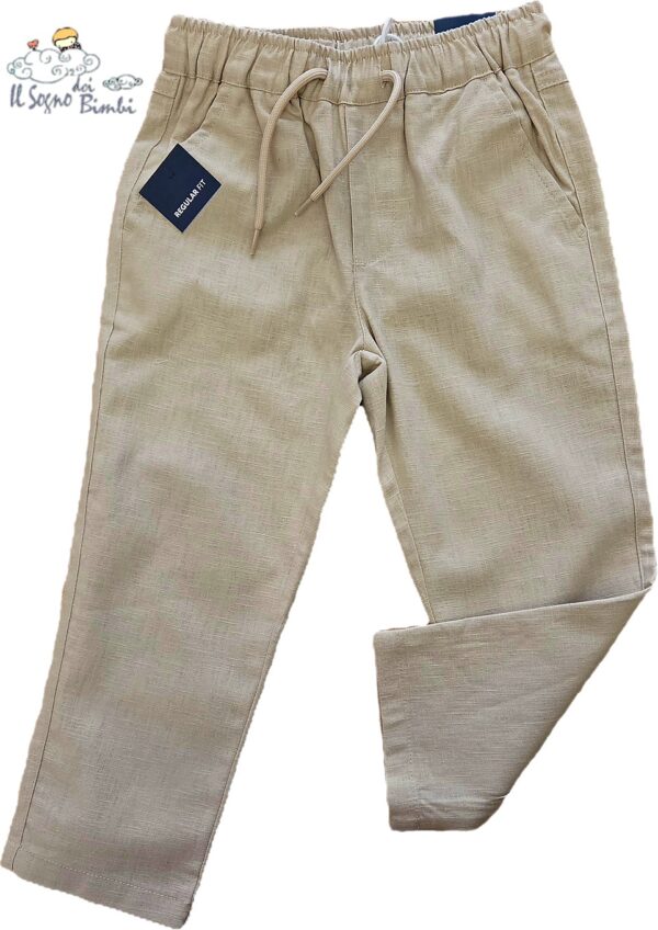 PANTALONE LINO BEIGE IDO