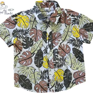 CAMICIA MANICA CORTA COTONE FOGLIE IDO