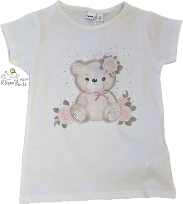 T-SHIRT MANICA CORTA ORSETTA CON BRILLANTINI IDO