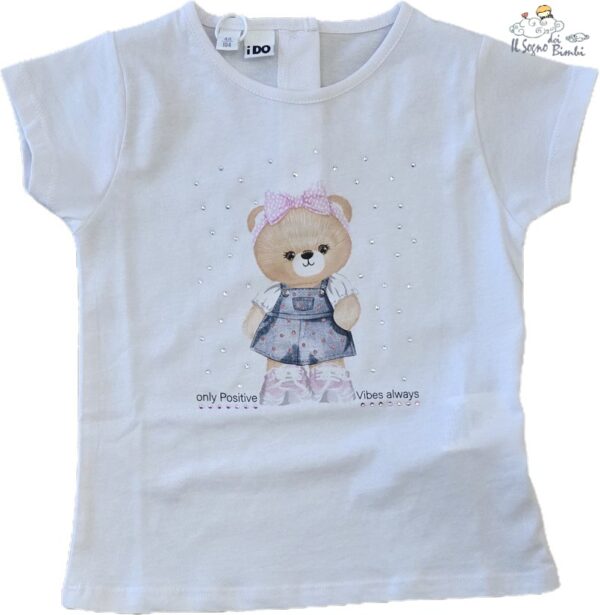 T-SHIRT ORSETTA CON BRILLANTINI COTONE IDO