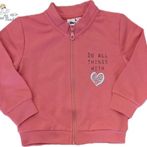 FELPA COTONE GARZATO CON ZIP ROSA IDO