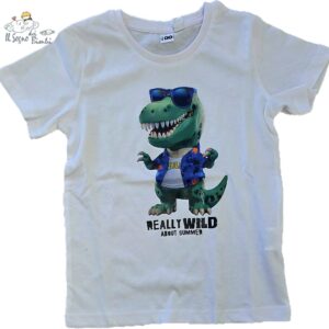 T-SHIRT MANICA CORTA COTONE STAMPA DINOSAURO IDO
