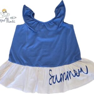 VESTITO AZZURRO E BIANCO SUMMER IDO