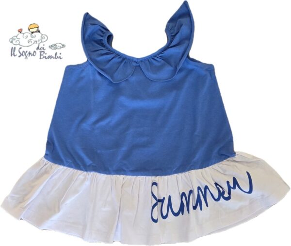 VESTITO AZZURRO E BIANCO SUMMER IDO