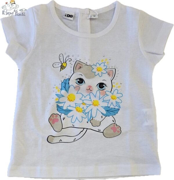 T-SHIRT MANICA CORTA COTONE GATTINA IDO