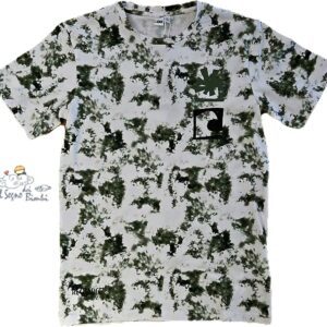 T-SHIRT MANICA CORTA COTONE BIANCA E VERDE IDO