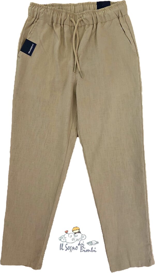 PANTALONE LINO BEIGE IDO