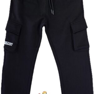 PANTALONE CARGO COTONE GARZATO NERO IDO
