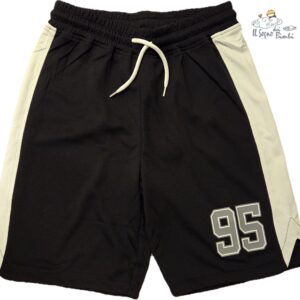 BERMUDA NERO CON BANDA BIANCA OVERSIZE FIT IDO