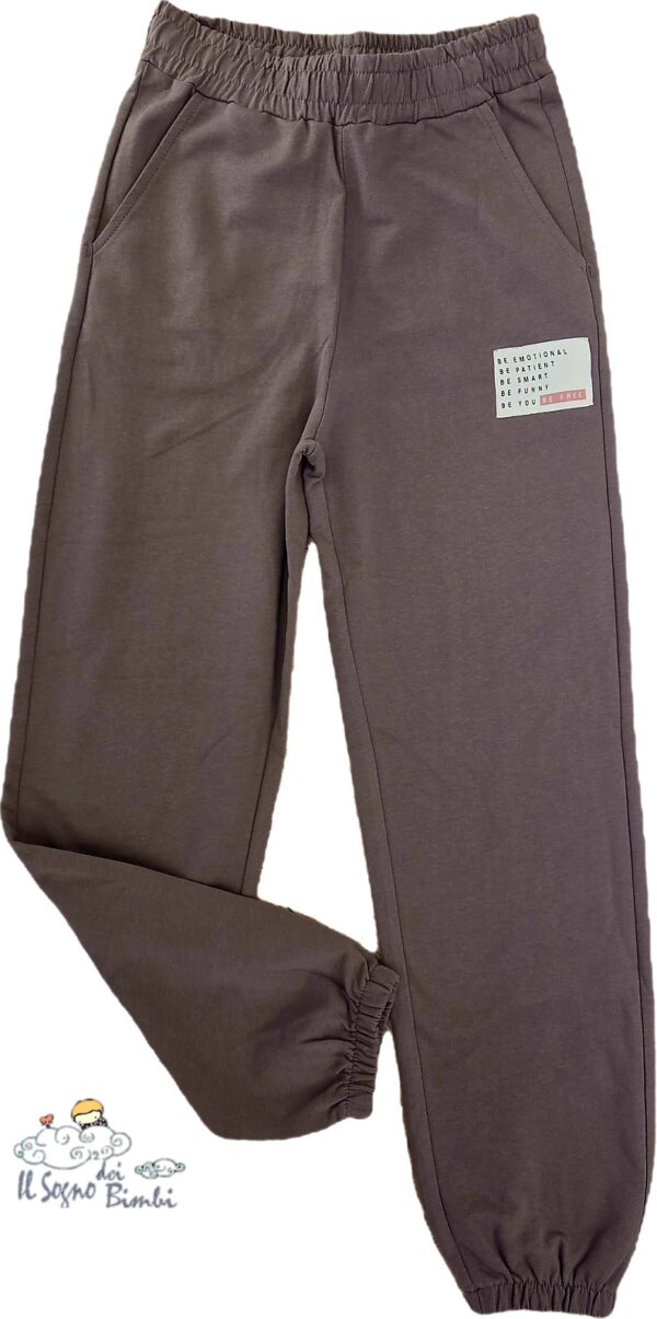 PANTALONE TUTA COTONE GARZATO MARRONE IDO