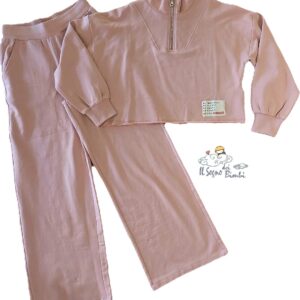 TUTA COMPLETA COTONE GARZATO ROSA IDO