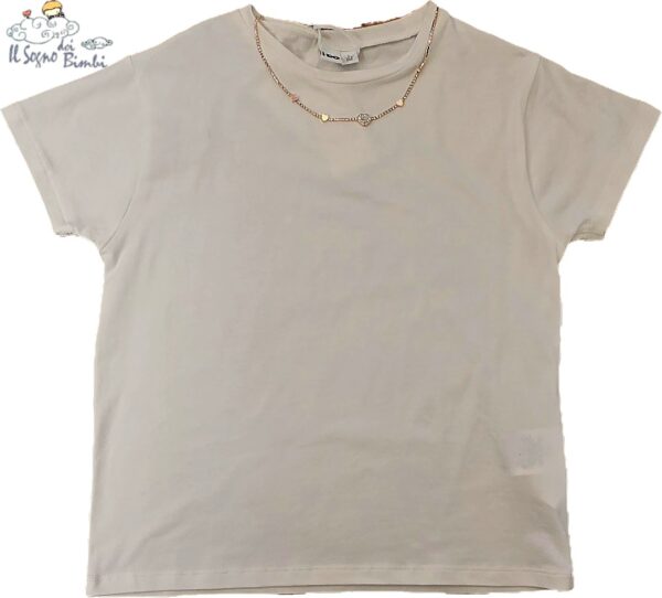 T-SHIRT BIANCA CON COLLANINA IDO