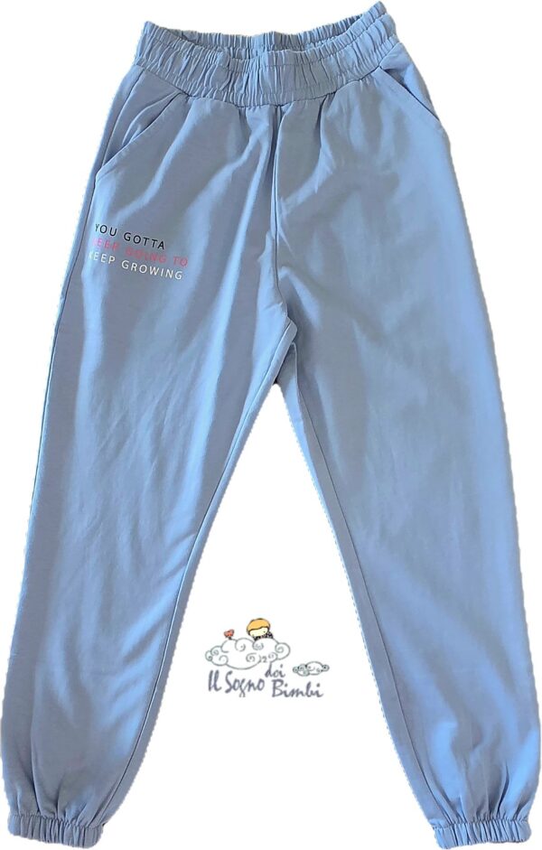 PANTALONE TUTA COTONE GARZATO CELESTE IDO
