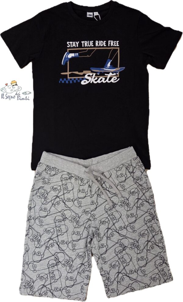 COMPLETO COTONE T-SHIRT E BERMUDA SKATE IDO