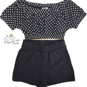 COMPLETO TOP POIS E SHORT NERO IDO