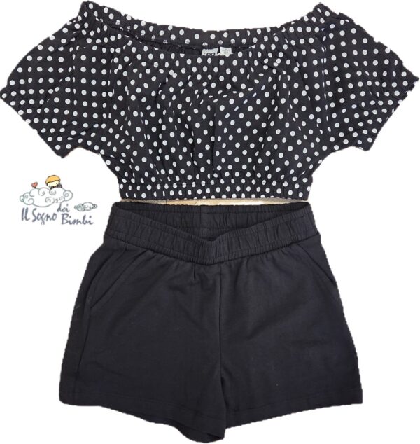 COMPLETO TOP POIS E SHORT NERO IDO