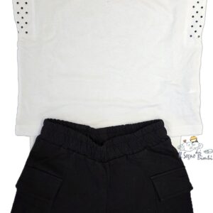 COMPLETO T-SHIRT BIANCA E SHORT NERO IDO
