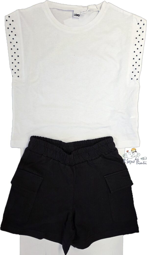 COMPLETO T-SHIRT BIANCA E SHORT NERO IDO