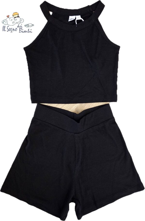 COMPLETO TOP/SHORT NERO IDO