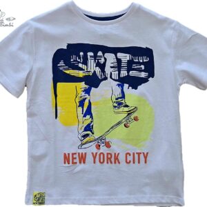 T-SHIRT BIANCA STAMPA SKATE NATH KIDS