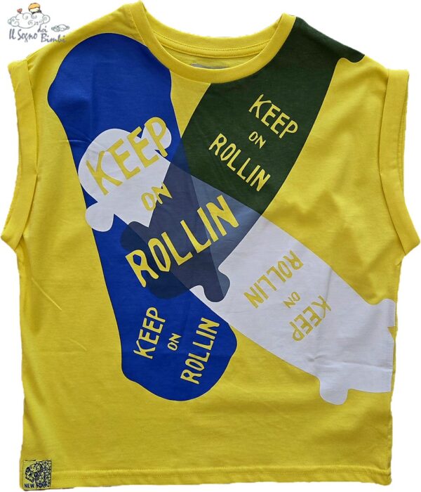 CANOTTA GIALLA CON STAMPA NATH KIDS