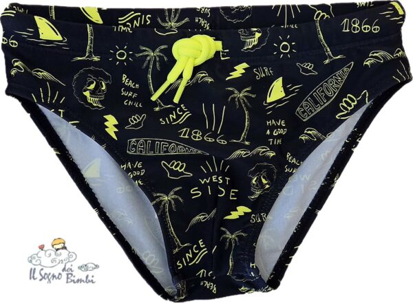COSTUME SLIP NERO FANTASIA FLUO NATH KIDS