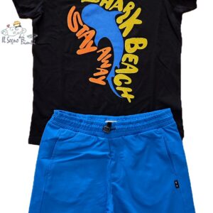 COMPLETO T-SHIRT E BERMUDA COTONE STAMPA SHARK NATH KIDS