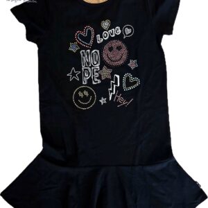 VESTITO NERO CON APPLICAZIONI COLORATE NATHKIDS