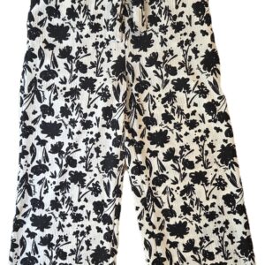 PANTALONE BIANCO CON FIORI NERI NATH KIDS