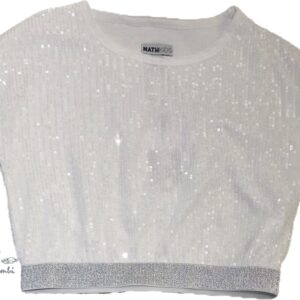 TOP PAILETTES BIANCO NATHKIDS