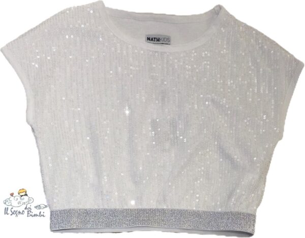 TOP PAILETTES BIANCO NATHKIDS