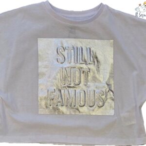 T-SHIRT BIANCA CON STAMPA ARGENTO" STILL NOT FAMOUS"  NATH KIDS