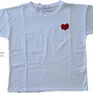 T-SHIRT COTONE BIANCA RICAMO CIAO AMORE SUPER CULTURE
