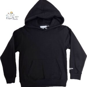 FELPA COTONE GARZATO NERO CON CAPPUCCIO SUPER CULTURE