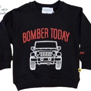 FELPA COTONE GARZATO NERA BOMBER TODAY SUPERCULTURE