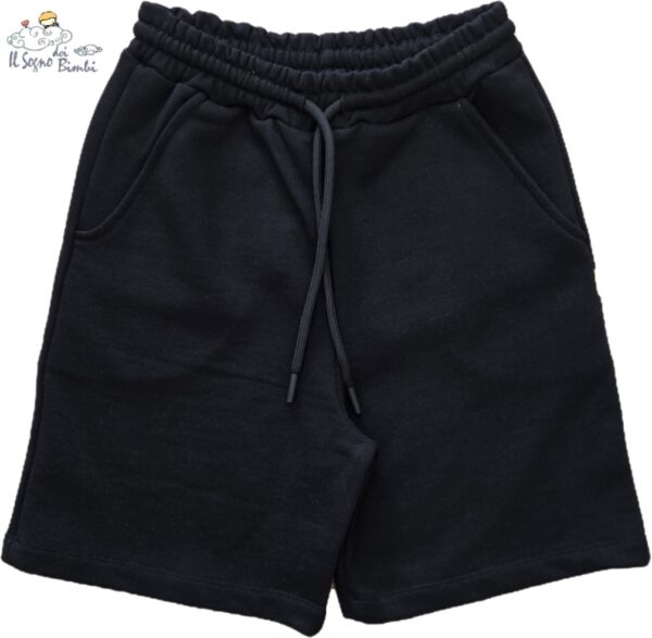 BERMUDA NERO COTONE GARZATO SUPER CULTURE