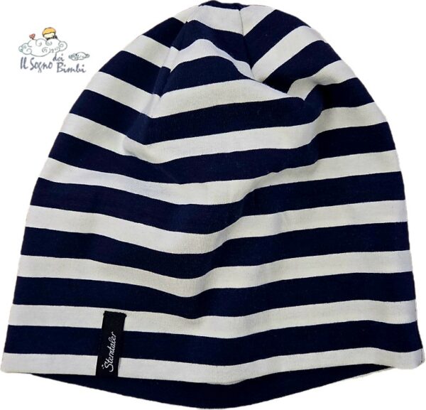 CAPPELLO CUFFIA COTONE RIGHE BIANCO BLU STERNTALER
