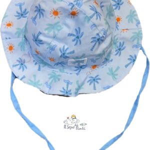 CAPPELLO PESCATORA CELESTE PALME E SOLE TUC TUC